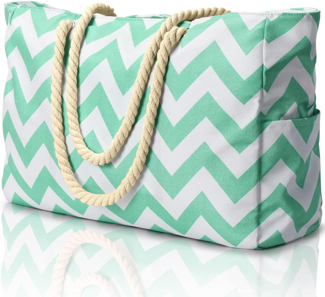 Oversized waterproof beach tote, easy to pack for any summer escape.