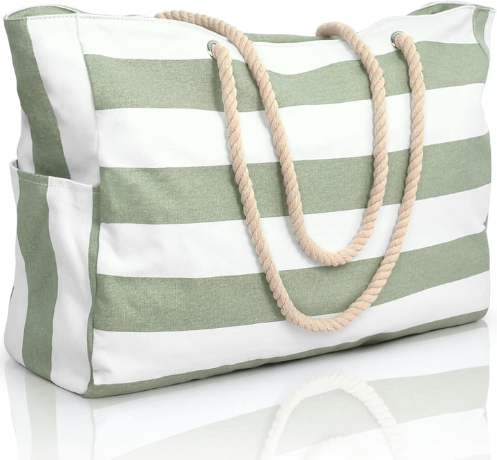 Unisex oversized beach bag, robust polyester, keeps contents dry & sand-free.