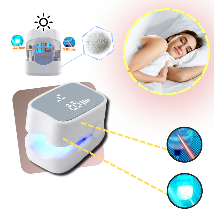 Laser therapy for toenail & fingernail fungus. Portable device for painless, effective home nail health treatment.
