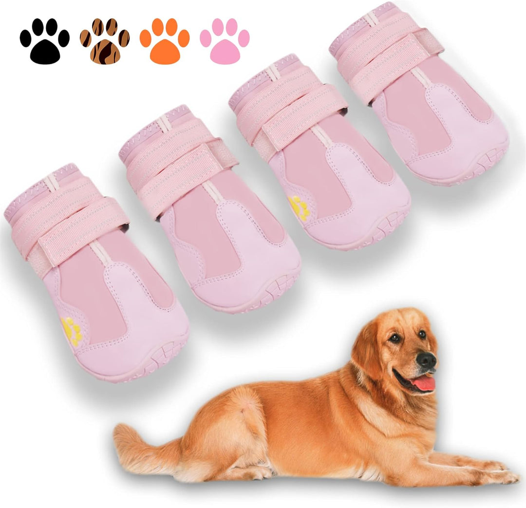 All-weather dog boots being cleaned, showing their easy-care waterproof material, durable pet gear