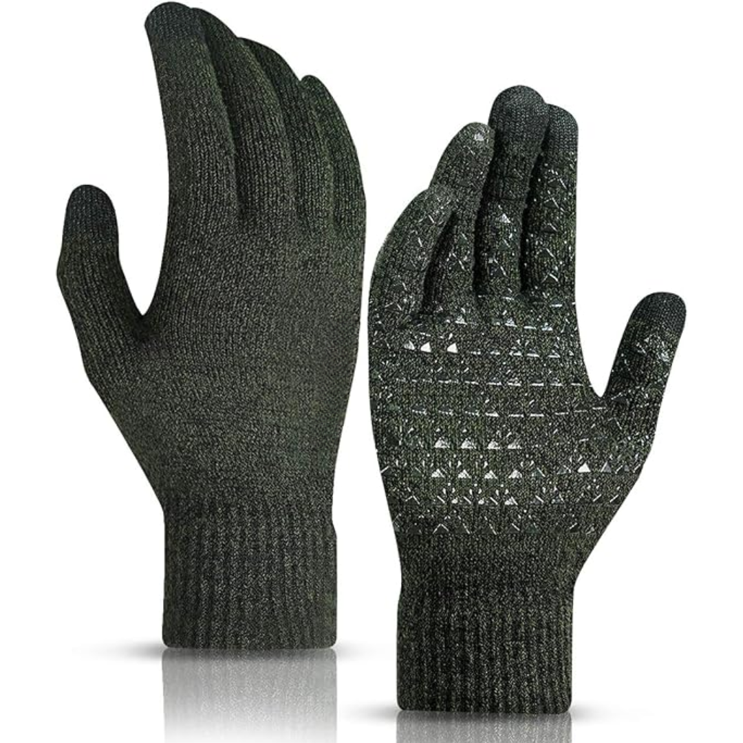 WarmFlex touchscreen gloves displayed flat, highlighting their unisex design