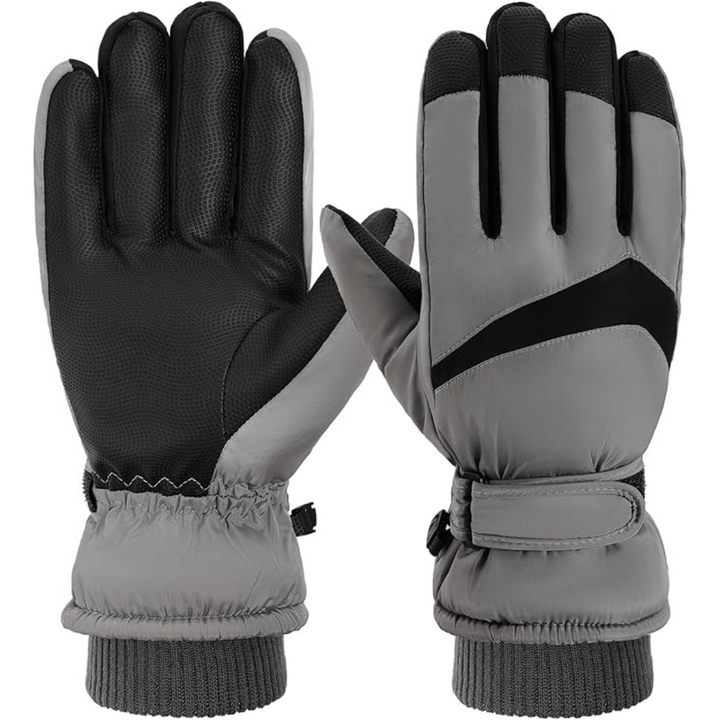 Unisex black thermal fleece gloves providing warmth for cold weather outdoor activities