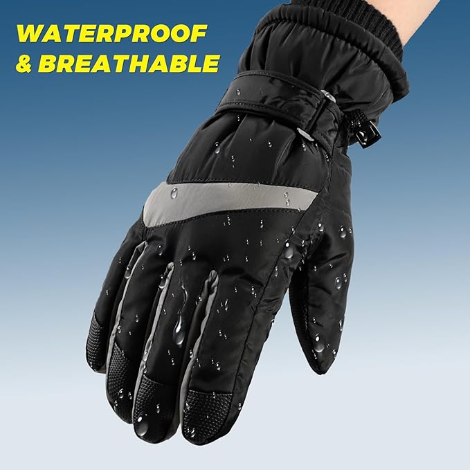 Stylish unisex black winter gloves, featuring warm fleece and smartphone compatibility