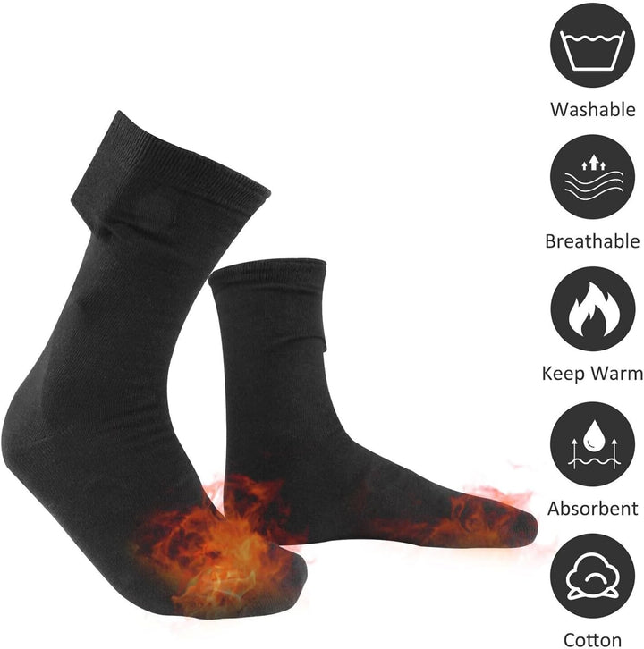 Close-up of the fabric texture of black USB heated socks, designed for cold weather foot warmth.