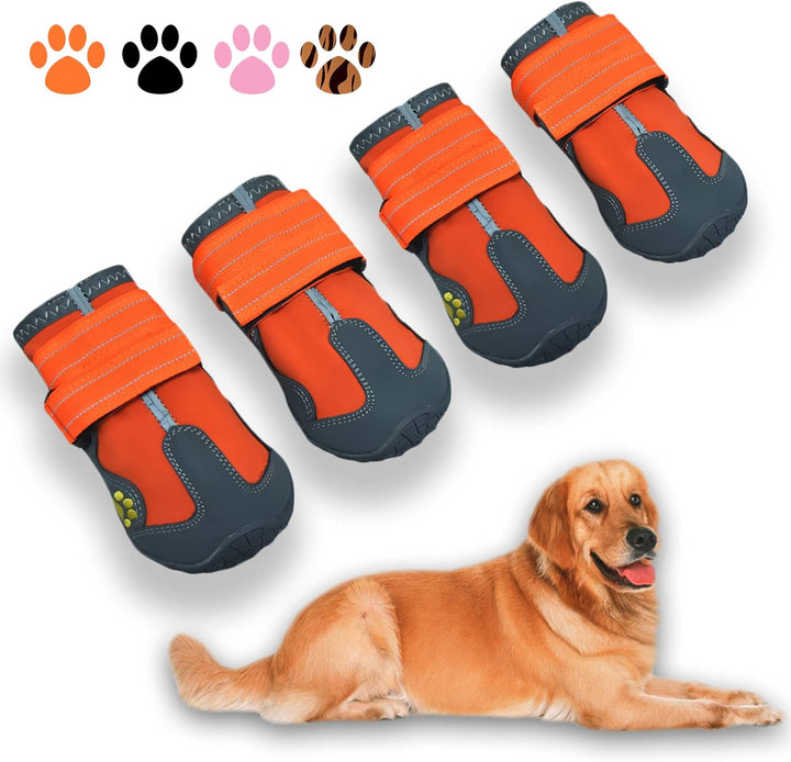 Dog paw protector boots with adjustable velcro straps for a snug fit, essential pet accessories