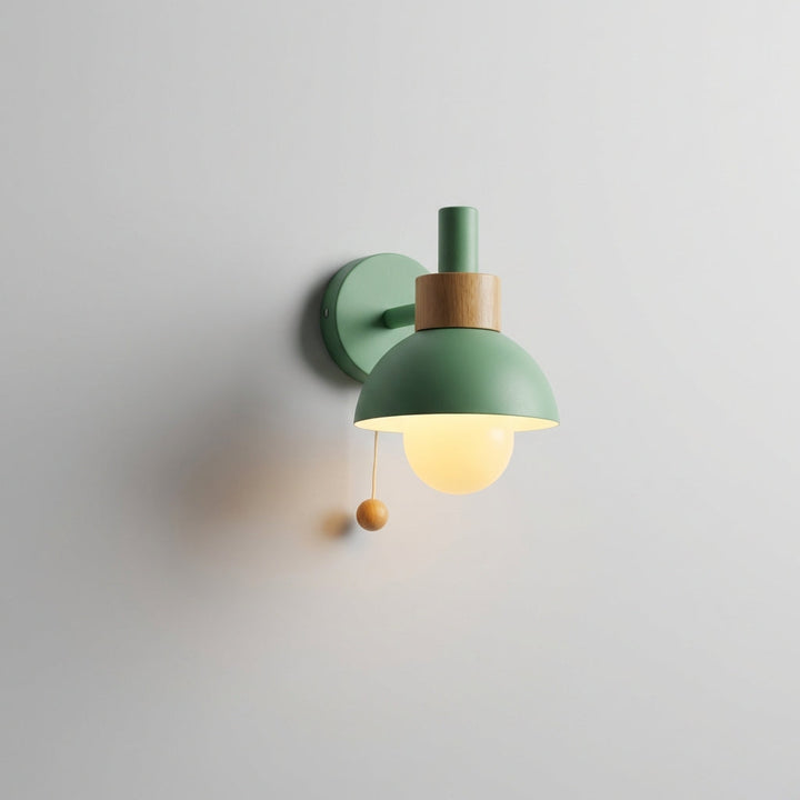 Soft pink and blue Pastelume wall sconce, a decorative pull switch lamp perfect for a child's room.