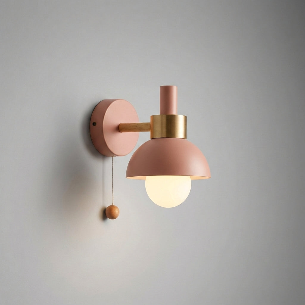 Decorative Pastelume wall sconce, a pastel lamp designed for kids' spaces with easy-to-use pull switch.