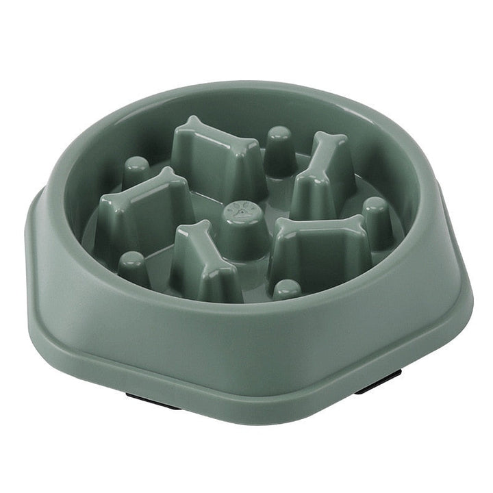 Durable anti-bloat pet slow feeder bowl. A dog food puzzle for healthy eating, digestion & controlled portion feeding.