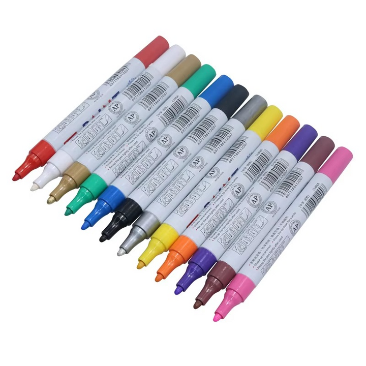 Permanent black waterproof car tire paint pen for custom tire decoration & auto styling, wheel repair marker.