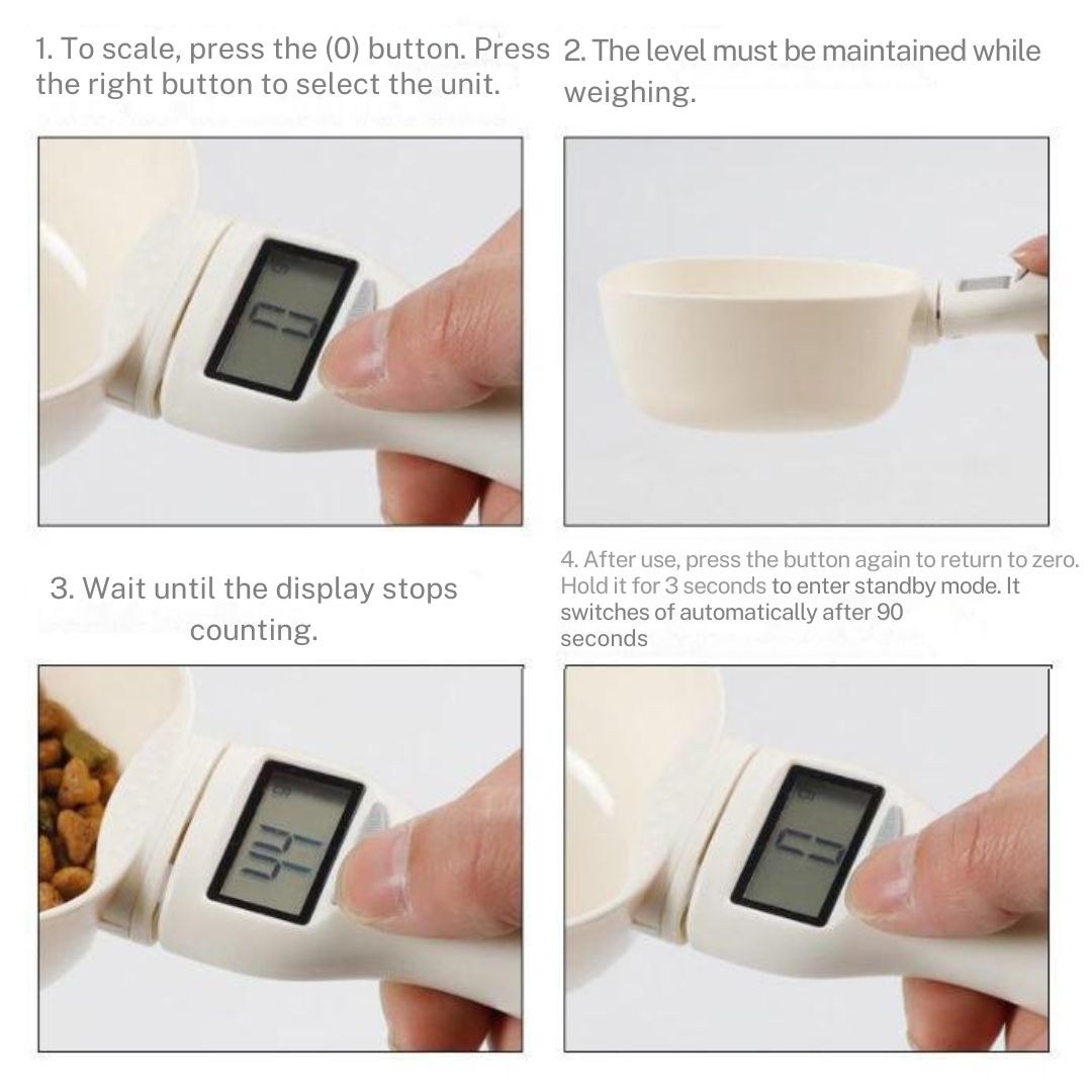 Compact Pet Food Scale, digital, for precise portion control of dog & cat food, promoting pet health.
