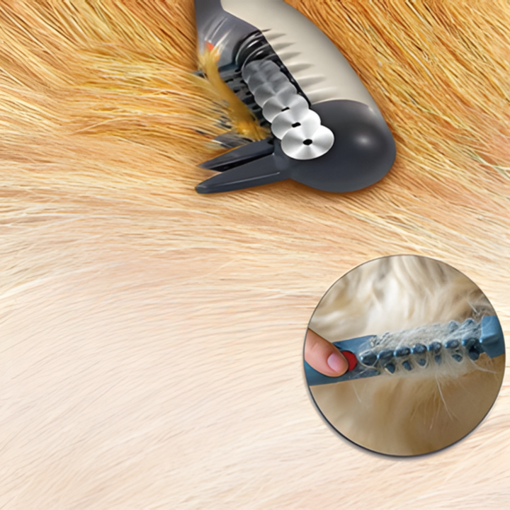 Dog & cat fur trimmer for pain-free grooming, detangling & shedding. Keeps coats healthy.