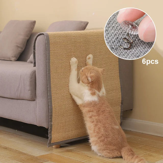 Easy-to-install pet scratch protector for sofas, effectively shielding furniture from cat damage. Clear, discreet anti-scratch guard.