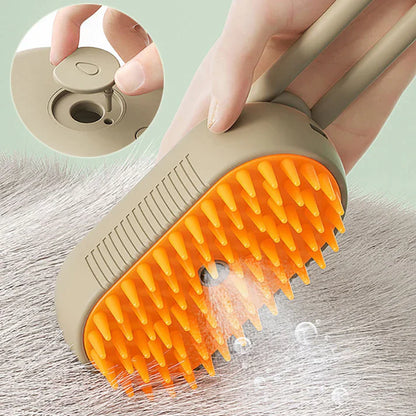 Nano Mist cat grooming brush, effectively removes loose fur, reduces hairballs, and provides a soothing massage.