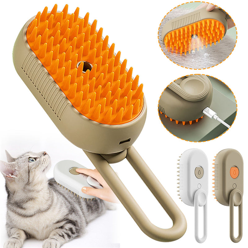 Dog grooming brush with mist, perfect for gentle detangling, promoting a shiny coat, and relaxing your canine.
