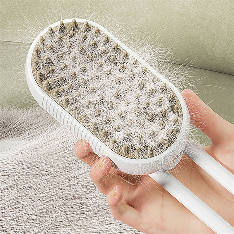Gentle Pet Grooming Brush with hydrating mist for cats & dogs. Promotes a soft coat and comfortable grooming.