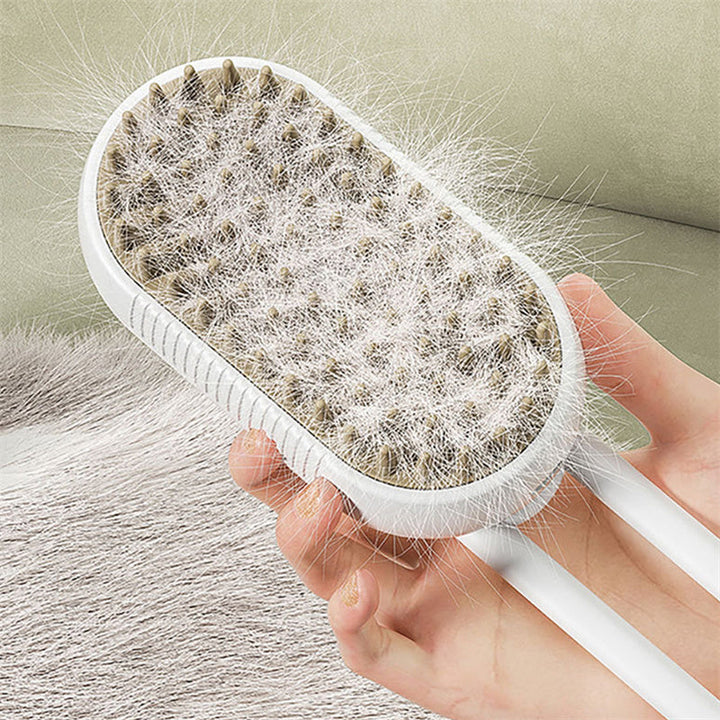 Gentle Pet Grooming Brush with hydrating mist for cats & dogs. Promotes a soft coat and comfortable grooming.