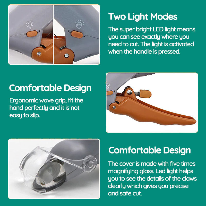 Advanced pet nail clippers with LED light and quick sensor for professional, safe, and precise at-home paw care.
