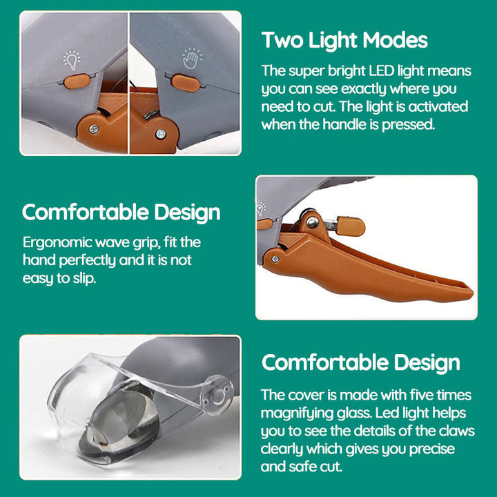 Advanced pet nail clippers with LED light and quick sensor for professional, safe, and precise at-home paw care.