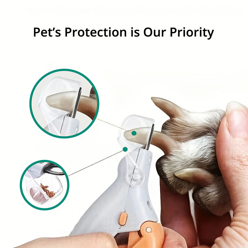 Animal nail cutter with LED illumination & quick sensor for stress-free, precise dog & cat paw grooming.