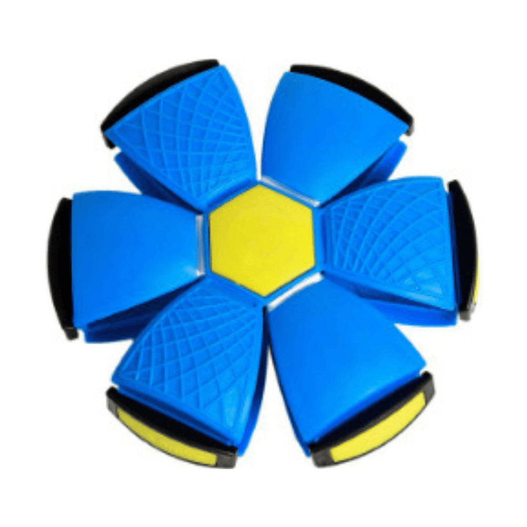 Pet exercise flying saucer ball with LED lights, an interactive dog & cat toy promoting active play and healthy fun.