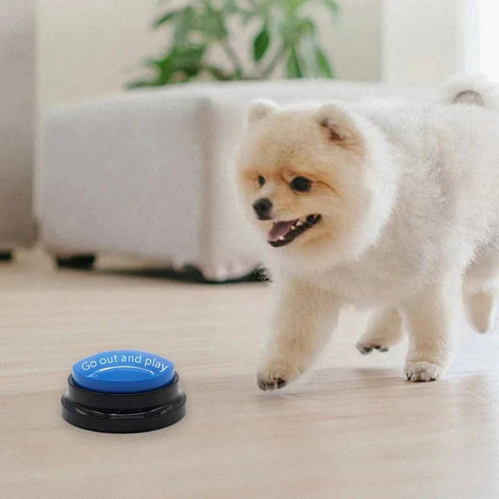 Learning toy for dogs: programmable talking buttons for advanced communication & training exercises.