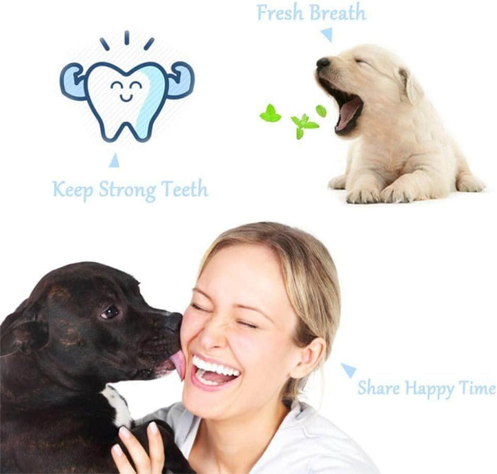 Ergonomic Pet Tri-Sided Dog Toothbrush, designed for effective tartar removal & fresh breath