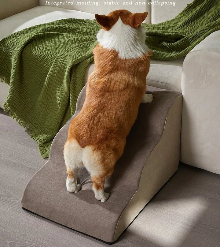Stylish pet furniture: memory foam dog stairs with a washable cover for easy maintenance.