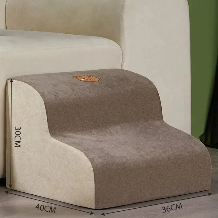 Durable memory foam dog stairs with a non-slip design, enhancing pet safety and mobility.