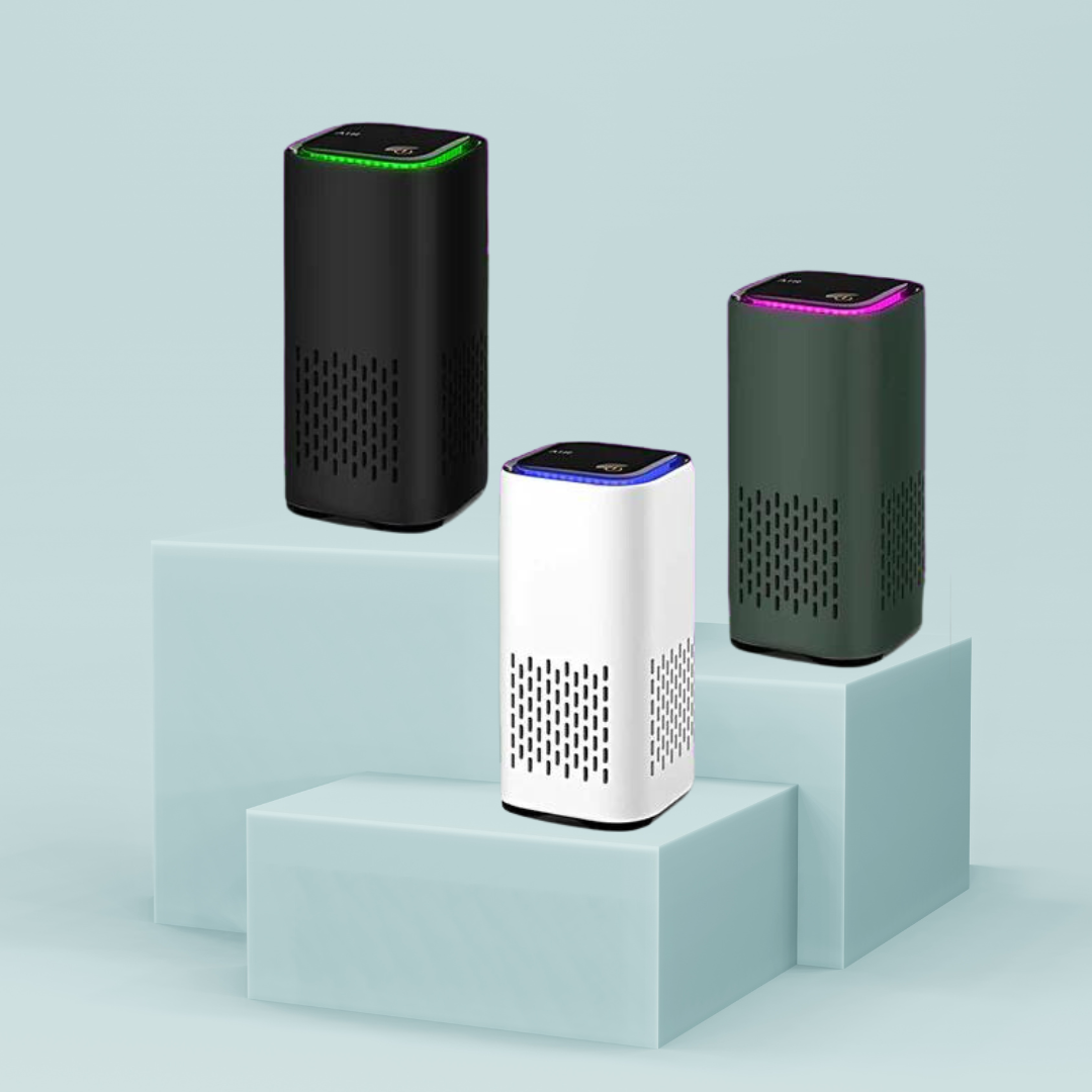 Modern Pet Odor Eliminator, compact air purifier designed for a fresh home & improved air quality.