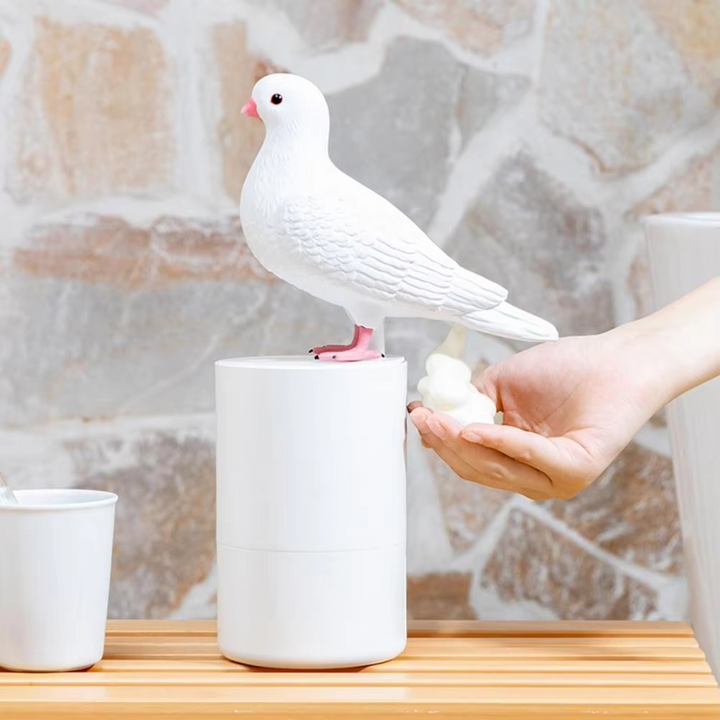 Smart Pigeon automatic foam soap dispenser in a kitchen setting. Essential for hygienic, touchless handwashing.