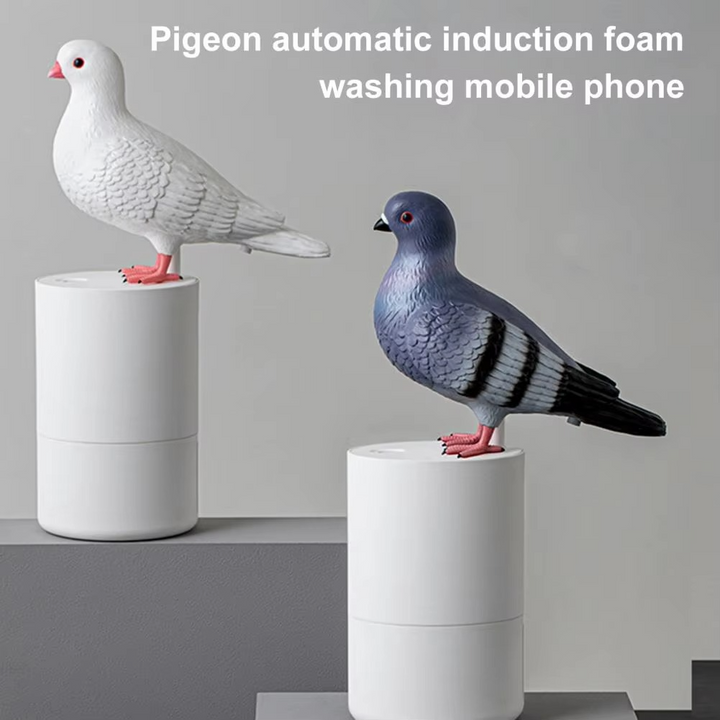Kids friendly Pigeon automatic foam soap dispenser with smart sensor. Touchless handwashing for bathroom & kitchen.