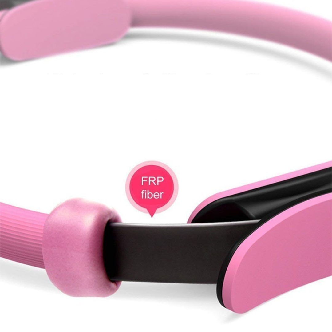 Lightweight Pilates ring improving flexibility & balance in full body fitness routines.