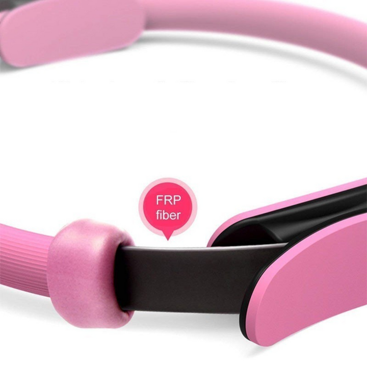 Lightweight Pilates ring improving flexibility & balance in full body fitness routines.