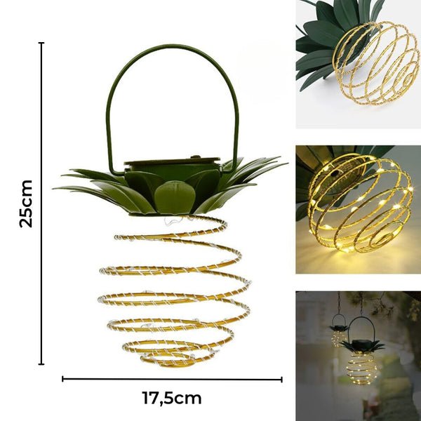 Decorative pineapple solar lamp with LED for charming garden, patio, or tropical outdoor lighting.