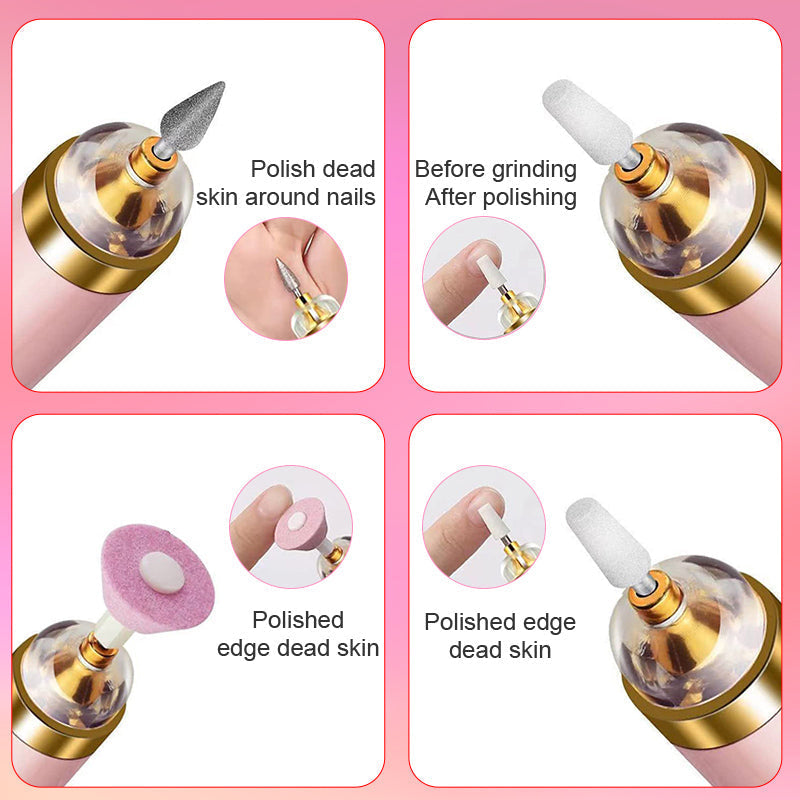 Electric manicure tool with light, showing its ergonomic design for comfortable use