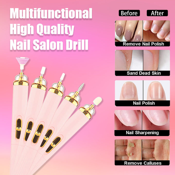 Beauty device: 5-in-1 electric nail buffer with light, ideal for home manicures