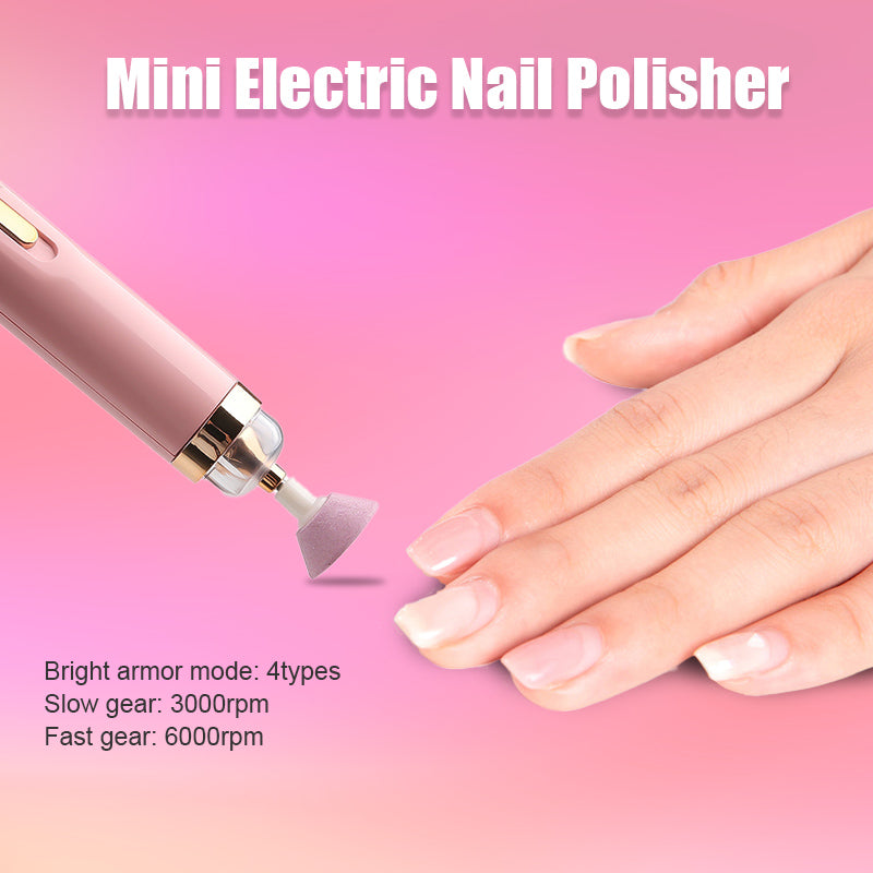 Pink and white electric nail polisher for quick and effective nail shaping and buffing
