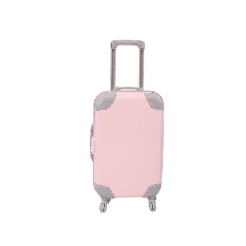 Set of doll accessories: miniature travel suitcase & tiny passport; for 18-inch dolls, girls' gift.