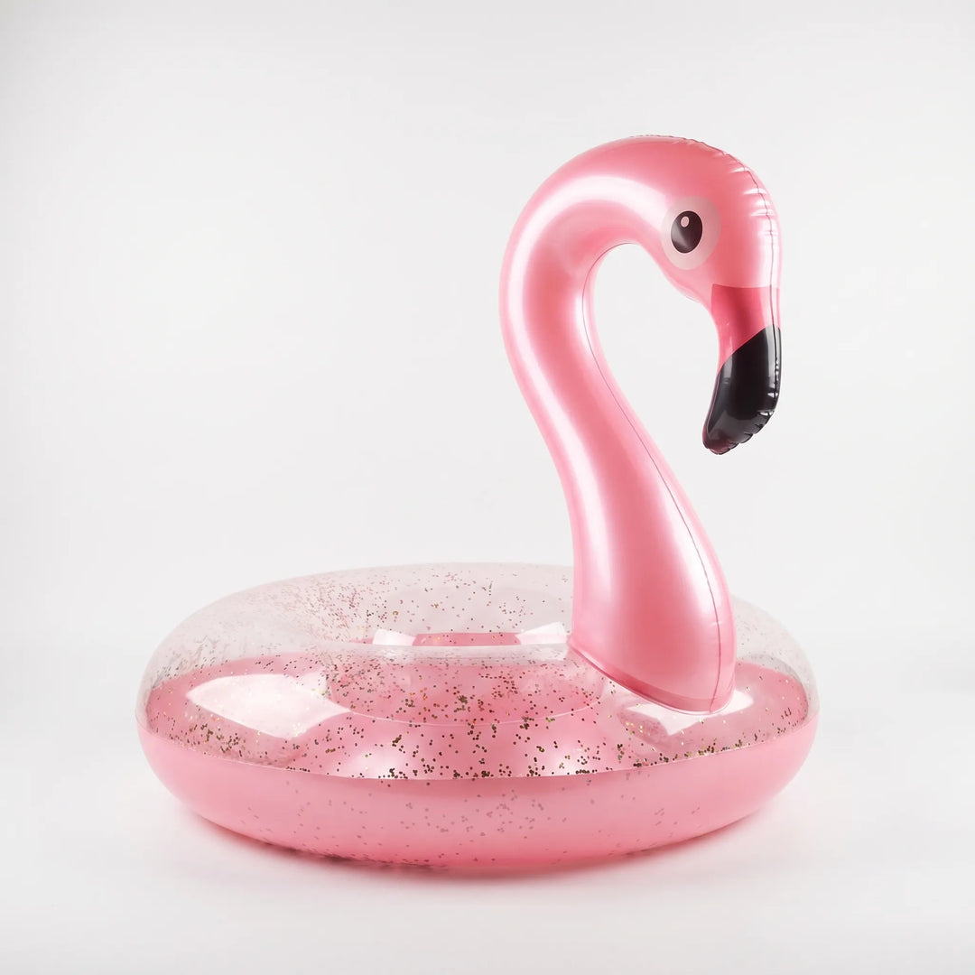 Unisex inflatable flamingo float for summer fun, a vibrant swim accessory perfect for any pool party.