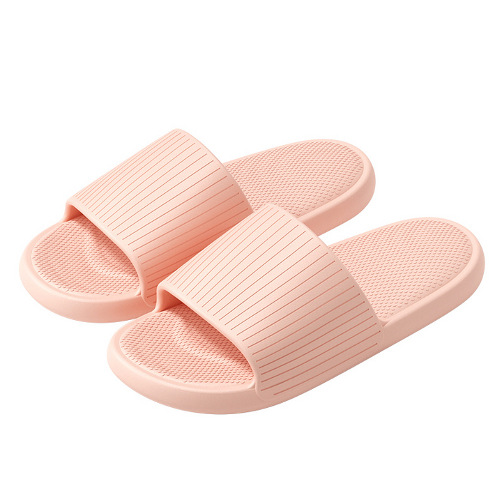 Stylish pink EVA slippers, anti-slip design for poolside and home