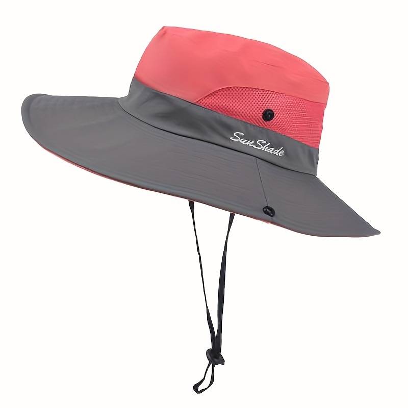 Elegant wide brim pink sun hat for women, providing stylish UV sun protection.