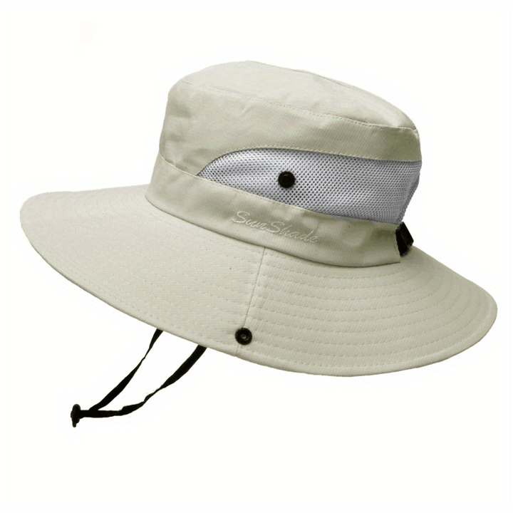 Packable women's pink wide brim sun hat with UV protection for travel.