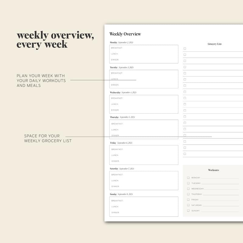 PlanEase 2024-2025 daily planner on a desk with a pen, boosting work and academic productivity.