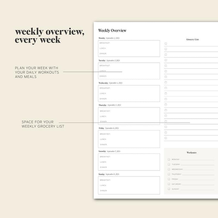 PlanEase 2024-2025 daily planner on a desk with a pen, boosting work and academic productivity.
