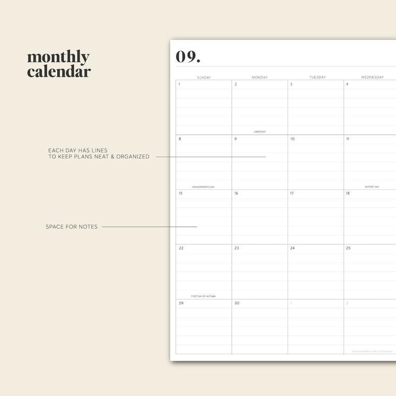 Close-up of PlanEase productivity planner pages, featuring goal setting and time management sections.