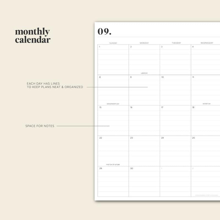 Close-up of PlanEase productivity planner pages, featuring goal setting and time management sections.