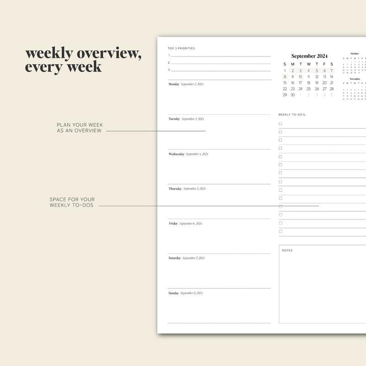 Hand writing in the PlanEase Daily Planner 2024-2025, for seamless academic and work organization.
