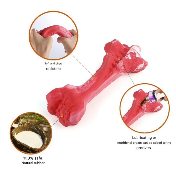 Pet dental care toy, BuddyChew, specifically designed for plaque & tartar control.