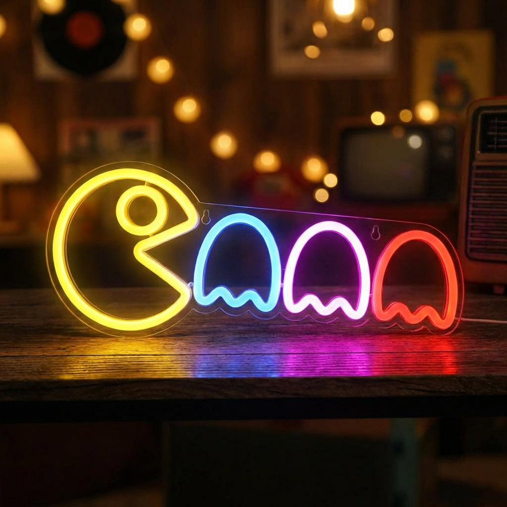 Playful Ghost LED Neon Wall Sign, Phantomix, perfect for unique room decor and ambient lighting.