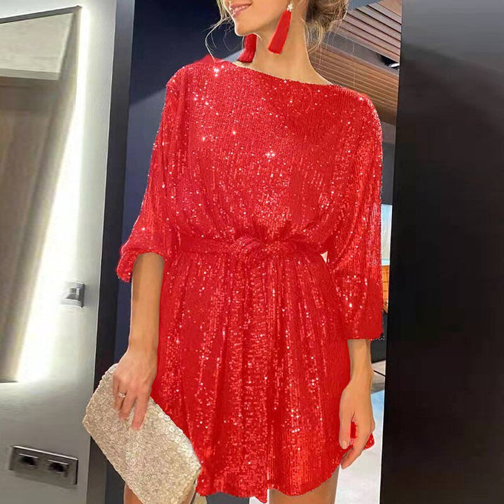 Light & playful women's summer party dress with a loose fit. Enjoy comfortable, fashionable style for any event.